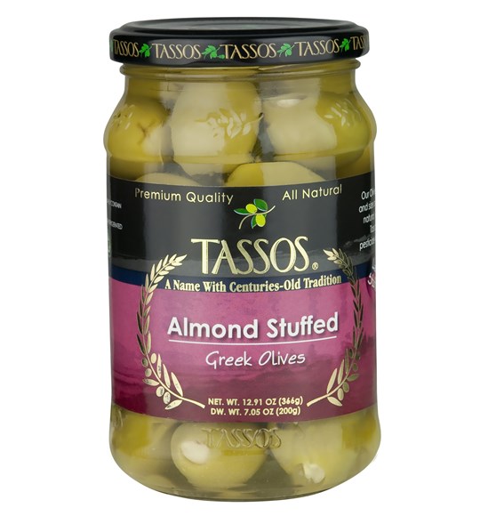 Almond Stuffed Greek Olives Tassos