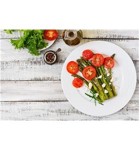 Roasted Asparagus with Feta Cheese and Dijon Vinaigrette