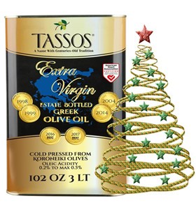Extra Virgin Estate Bottled Greek Olive Oil, 3L Tin